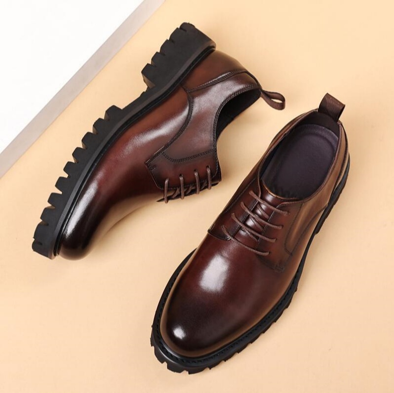 Young Men'S Grooming - Sapatos Oxford de Couro Genuíno Estilo