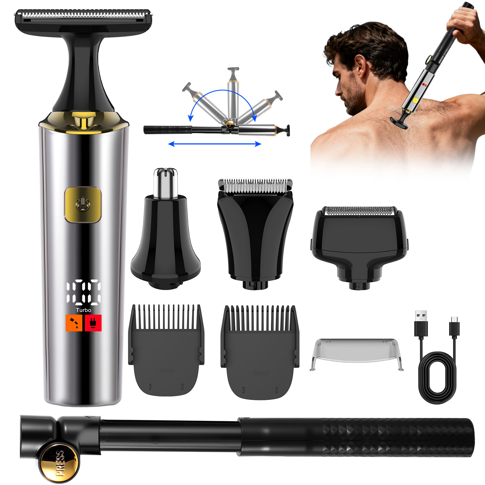 Aparador Elétrico Recarregável - Men Grooming Full Body avaliação e preço