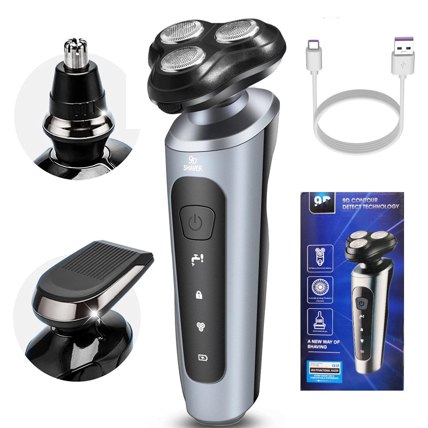 Novo homem navalha elétrica us - Men Grooming Full Body avaliação e preço