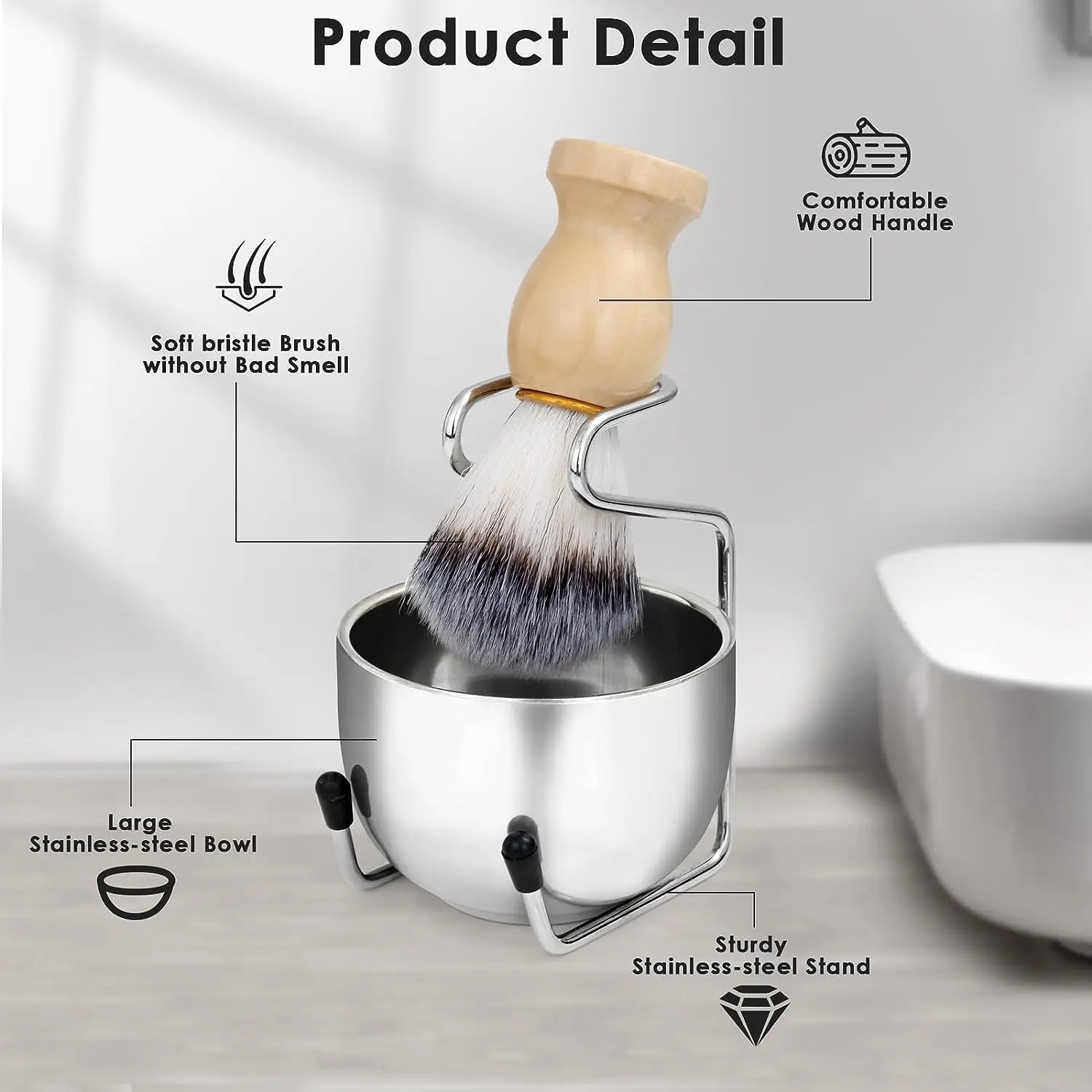 Aço inoxidável masculino barbe - Shaving Bowl Soap avaliação e preço